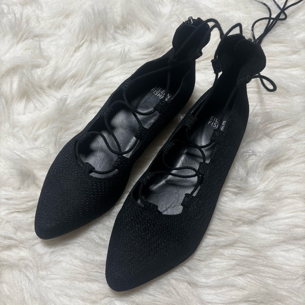 Eileen Fisher Tweed Print Ballet Style Shoes size Women’s 6.5